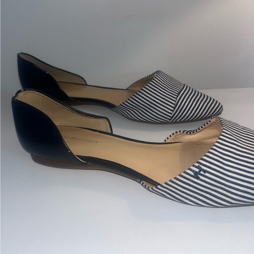 Tommy Hilfiger Women’s Naree D’Orsay Flats – Size 9 – Blue & White Striped - Picture 3 of 8
